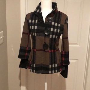 Burberry pattern belted back jacket